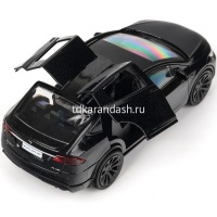 Машина "Tesla Model X Plaid" черная, инерционная, металл 12см (открывающиеся двери) MODELX-12-BK-WOD от магазина "Карандаш"
