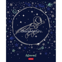 Тетрадь А5 48л клетка "Астронавт" на скобе 3D фольга матовая ламинация 5 дизайнов 48Т5лофВ1 от магазина "Карандаш"