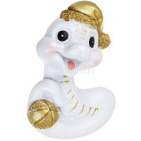 Магнит Змея в колпаке 4,5х7,5см полистоун, белый, 4 вида 705-002 от магазина "Карандаш"