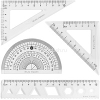 Набор 4 предмета гибкий (линейка 15см, 2 треугольника 10см, транспортир) пластик "Bike" 45-0022/04 от магазина "Карандаш"