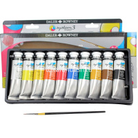 Краски акриловые 10 цветов 37мл "Studio set" с кисточкой System 3 129037910 от магазина "Карандаш"