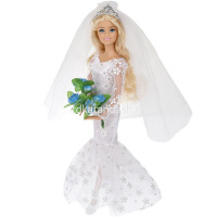 Кукла "София-невеста" 29см с расческой и букетом подвижная, пластик/текстиль 66001W-7-S-BB от магазина "Карандаш"