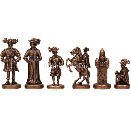Шахматный набор "Рыцари Средневековья" 44х44см дерево/металл (фигуры золото/бронза) MP-S-12-C-44-GRE от магазина "Карандаш"