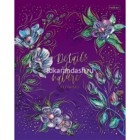 Тетрадь А5 48л клетка "Тонкости природы" на скобе 3D фольга матовая ламинация 5 дизайнов 066606 от магазина "Карандаш"