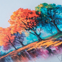 Альбом для рисования и худож.работ А4 10л "Шепот листьев" 220г/м2 склейка жесткая подложка от магазина "Карандаш"