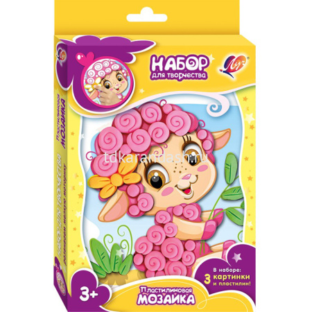 Набор д/творч. "Пластилиновая мозаика. Зайка, Овечка, Бегемотик, Воробушек" 33С 2159-08 от магазина "Карандаш"