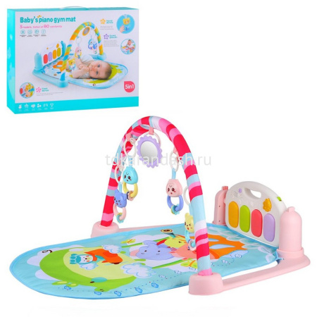 Коврик развивающий 47х36х9см розовый, текстиль/пластик (свет, звук) JB0333576 от магазина "Карандаш"