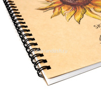 Скетчбук 19х19см 30л 180г/м2 "Draft and Craft. Sunflower" евроспираль, крафт-обложка ТСК305306 от магазина "Карандаш"