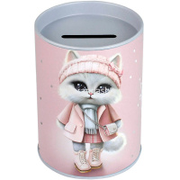 Копилка-подставка д/канц.принадлежностей "Городские кошечки" 10,5х7,5см, металл, розовая 69370 от магазина "Карандаш"