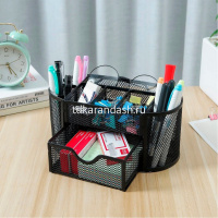 Подставка-органайзер 22х11х10см 9 отделений, сетчатая, металл, черная VS195412 от магазина "Карандаш"