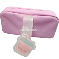 Пенал "Milk tea" 21х10,5х5,5см, прямоугольный, 1 отделение, 1 карман, на кпопке, текстиль, розовый от магазина "Карандаш"