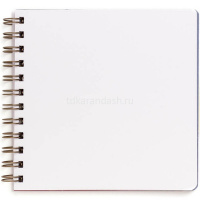 Скетчбук 16х16см 25л 200г/м2 "Fin" акварельная бумага, на спирали, на резинке, твердая обложка,синий от магазина "Карандаш"