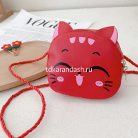 Сумочка "Кошечка" 12х10,5х4см 1 отделение, искусственная кожа, красная SD2265 от магазина "Карандаш"