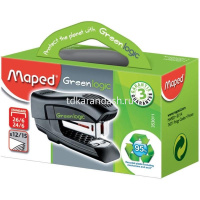 Степлер №24/6,26/6 15л "Greenlogic Half Strip" глубина 28мм, со встроенным антистеплером, черный от магазина "Карандаш"
