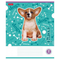 Тетрадь А5 12л клетка "Из жизни корги" на скобе 5 дизайнов 12Т5В1/063259 от магазина "Карандаш"