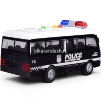 Автобус "Полицейская служба" инерционный на батарейках, пластик (свет, звук) RJ5512B от магазина "Карандаш"