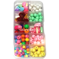 Набор бусин для творчества 13х6,5см, размер ассорти, в пластиковом футляре M-10045 от магазина "Карандаш"