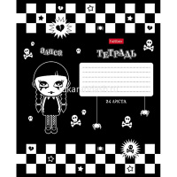 Тетрадь А5 24л клетка "Алиса" на скобе 5 дизайнов 24Т5B1/012346 от магазина "Карандаш"