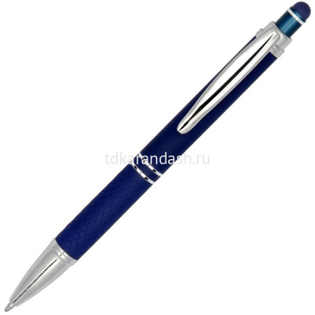Ручка РШ "Alt" синий, алюминий, хром, покрытие софт-тач, стилус 201015.030
