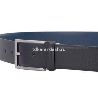 Ремень мужской 3,5см х 1,25м натуральная кожа, черный/синий CU5922C86/NBLU от магазина "Карандаш"
