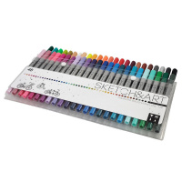 Набор капиллярных ручек 48цв 0,4мм "Sketch&Art" двусторонние трехгранные, линер/кисть 22-0101 от магазина "Карандаш"