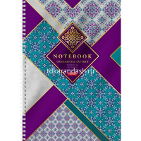 Тетрадь А4 80л клетка "Gold ornament" на спирали выборочный лак 4 дизайна 083449 от магазина "Карандаш"