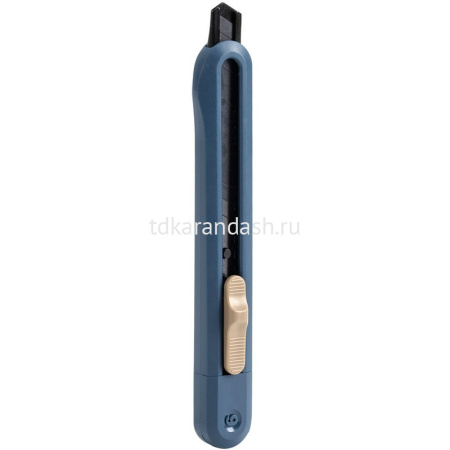 Нож канцелярский 9мм "Nusign" с фиксатором лезвия, сталь, синий NS063-BL