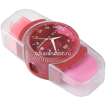 Точилка 1 отв. "Manga Anime. City" с контейнером, ластиком и щеткой, пластик, 3 цвета 35-0056 от магазина "Карандаш"