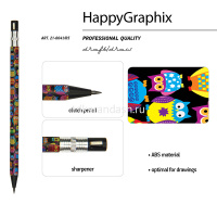 Карандаш цанговый механический "FunGraphix. Сказочные совы" 2мм с ластиком, точилкой 21-0041/05 от магазина "Карандаш"