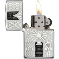 Зажигалка "Ace" 38x13x57мм латунь/сталь, серебристая, глянцевая 24196/34008 от магазина "Карандаш"