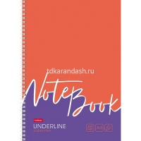 Тетрадь А4 80л клетка "Underline" жесткая подложка на гребне 4 дизайна 077006 от магазина "Карандаш"