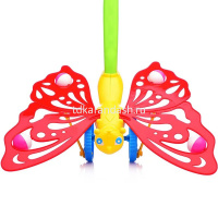 Каталка на палочке "Бабочка" 28х22х10см пластик (машет крыльями) 01363 от магазина "Карандаш"