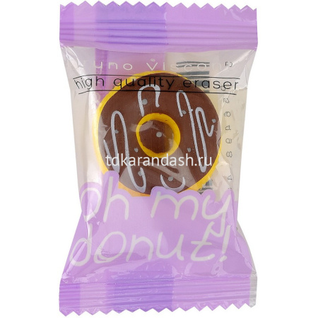Ластик "Сладкое настроение. Пончики" 30х30х15мм 3 вида 42-0069 от магазина "Карандаш"