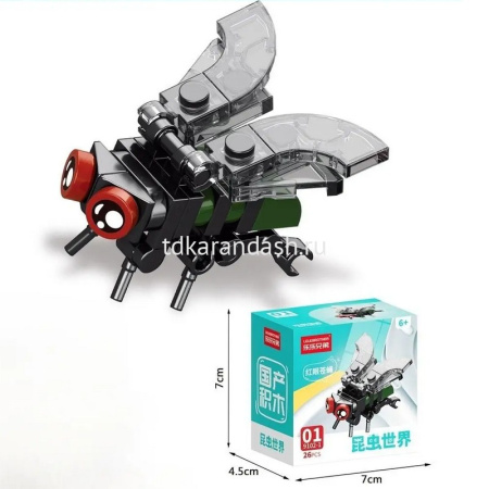 Конструктор 3D "Насекомые" количество деталей 26-40, 7х7х4,5см пластик, ассорти 9102/11313-24 от магазина "Карандаш"