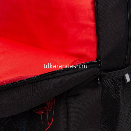 Рюкзак 26х39х19см, 700гр, 2 отделения, 3 кармана, черный/синий "Машина" RB-556-2/1 от магазина "Карандаш"