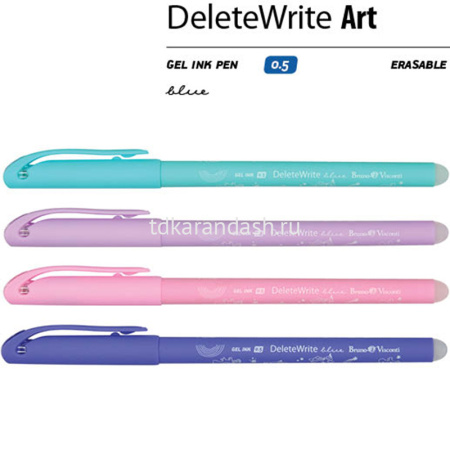Ручка гелевая "DeleteWrite Art. Единороги. Пиши-стирай" 0.5мм синяя, 4 цвета корпуса 20-0254 от магазина "Карандаш"