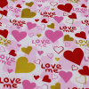 Бумага упаковочная 70см х 1м "Любовь. Love me. Розовая" односторонняя BJ7065