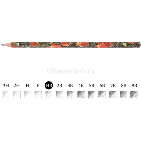 Карандаш чернографитный "Flora. Гранат" HB, трехгранный 21-0030/90 от магазина "Карандаш"