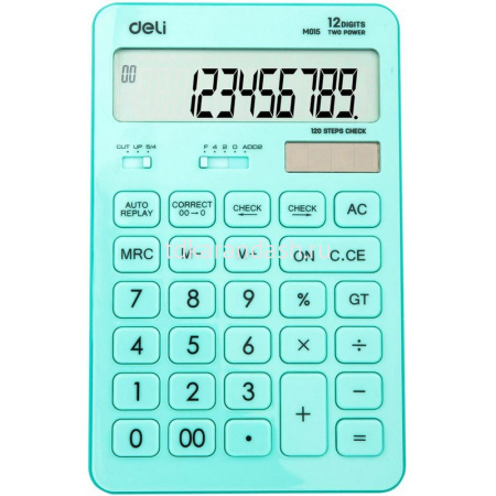 Калькулятор 12 разрядов "Touch" 170х108х15мм мятный EM01531