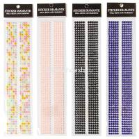 Наклейки Стразы 35х7,5см 10 цветов, 1 размер 2 вида Y8713-19 от магазина "Карандаш"