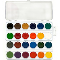 Краски акварельные 24 цвета "Цветик" без кисточки пластиковая упаковка 2742190 от магазина "Карандаш"