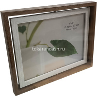 Рамка для фото 15х20см дерево, 2 фотографии, поворотная, коричневая HW327/1 от магазина "Карандаш"