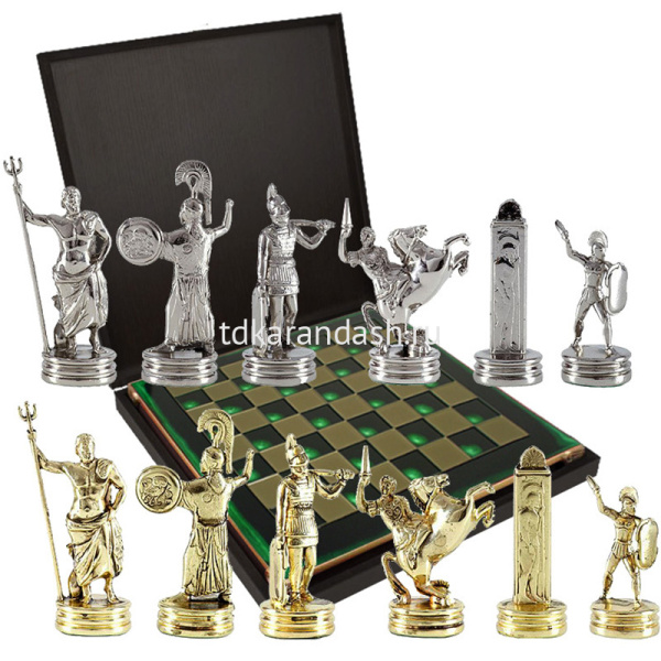 Шахматный набор "Троянская война" 36х36см дерево/металл (фигуры золото/серебро) MP-S-4-36-GRE от магазина "Карандаш"