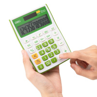 Калькулятор 12 разрядов 145х104,5х27,4мм белый/зеленый E1238 от магазина "Карандаш"