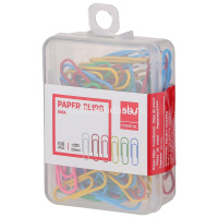 Скрепки 29мм 100шт пластиковые, цветные, в пластиковой коробке Е0024 от магазина "Карандаш"