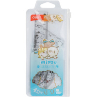 Набор 4 предмета "MiYou" (линейка 15см, 2 треугольника 10см, транспортир) пластик EH657 от магазина "Карандаш"