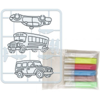 Набор красок по стеклу с трафаретом "Машинки" 30С 1919-08 от магазина "Карандаш"