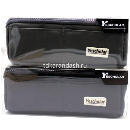 Пенал "Yescholar" 22х8,5х8см, квадратный, 1 отделение, 2 кармана, текстиль, с ручкой, 3 цвета BD5398 от магазина "Карандаш"