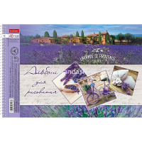 Альбом для рисования А4 48л "Лавандовые поля" на спирали, перфорация на отрыв, 4 дизайна 079785 от магазина "Карандаш"