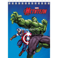 Блокнот А6 40л "Мстители" клетка, на спирали УФ-лак 6 дизайнов 056983 от магазина "Карандаш"